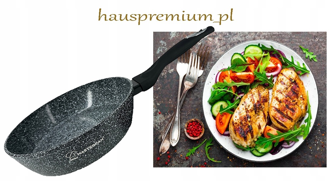 Patelnia tradycyjna ALUMINIOWA MARMUROWA ZAPOBIEGA PRZYWIERANIU 30 cm