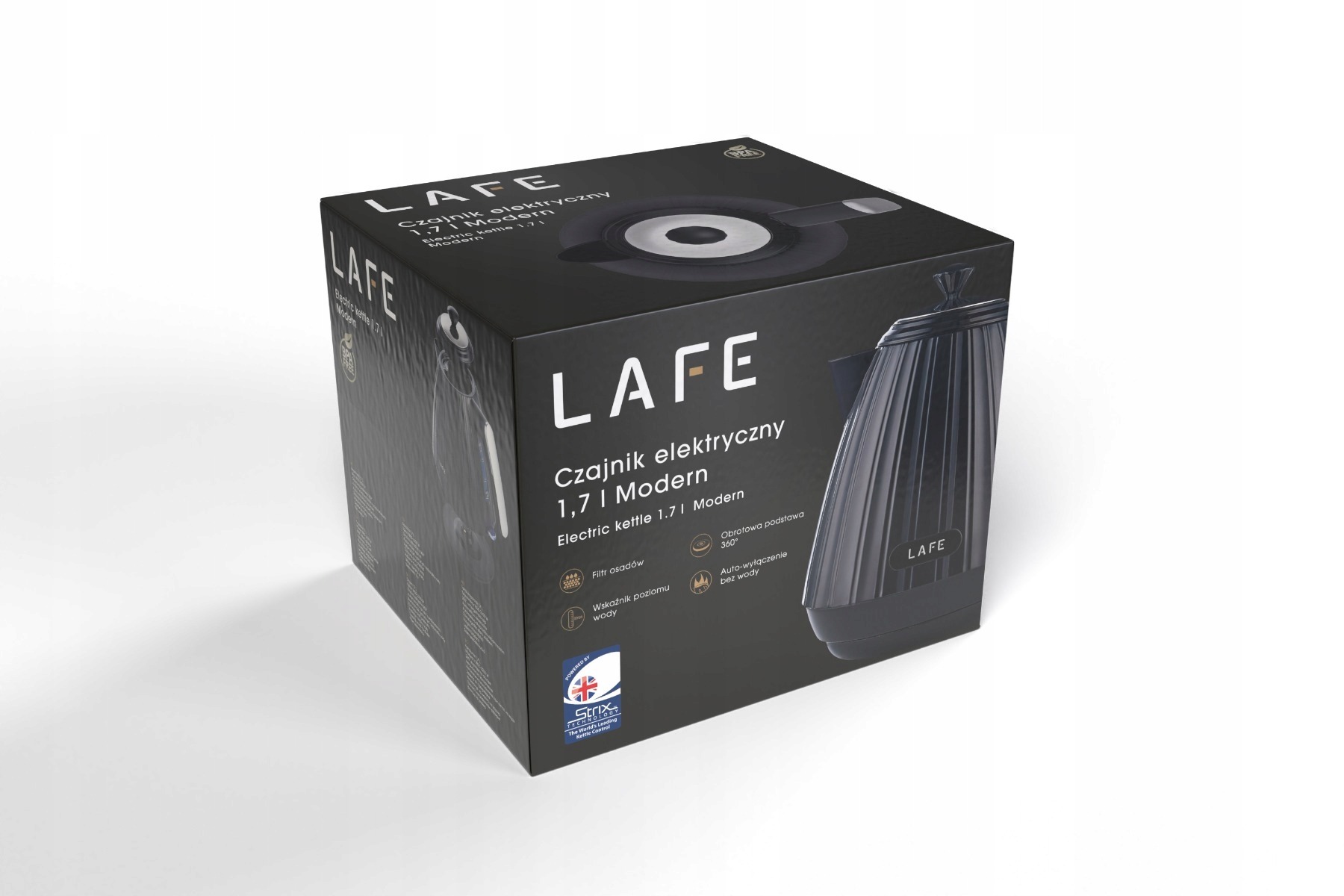 Czajnik elektryczny BEZPRZEWODOWY Lafe Modern PRO 2200 W 1,7 l antracyt