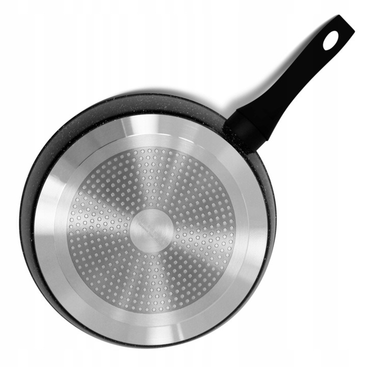 Duża Patelnia Wysoka z Pokrywką Granitowa Indukcja Gaz 28cm 3,5L GARNKI