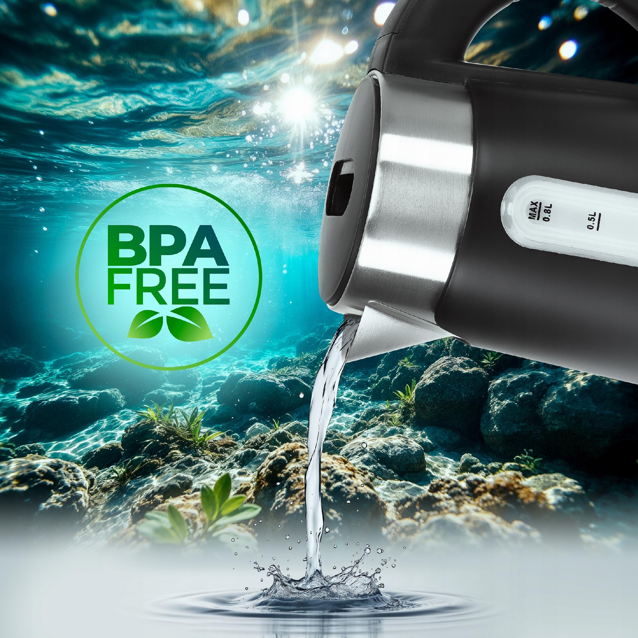 Czajnik elektryczny bezprzewodowy elegancki Eldom C185 1000 W 0,8 l czarny