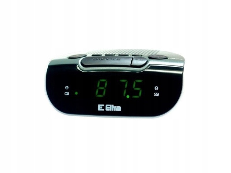 Radiobudzik FM Eltra RADIO ZEBU 06PLL zasilany z sieci lub na baterie SZARY