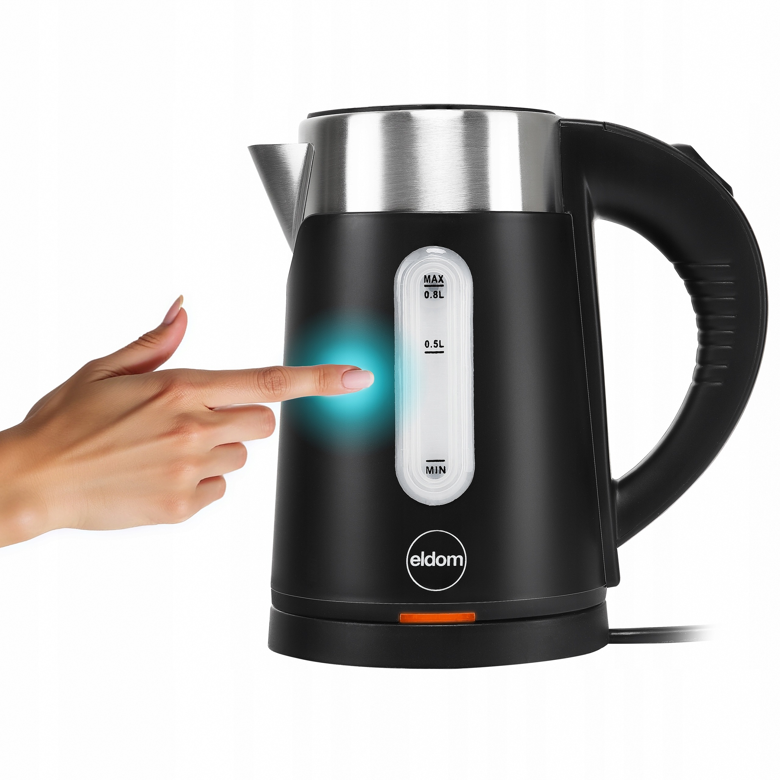 Czajnik elektryczny bezprzewodowy elegancki Eldom C185 1000 W 0,8 l czarny