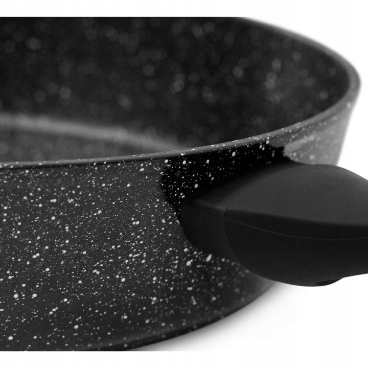 Duża Patelnia Wysoka z Pokrywką Granitowa Indukcja Gaz 26cm GARNKI