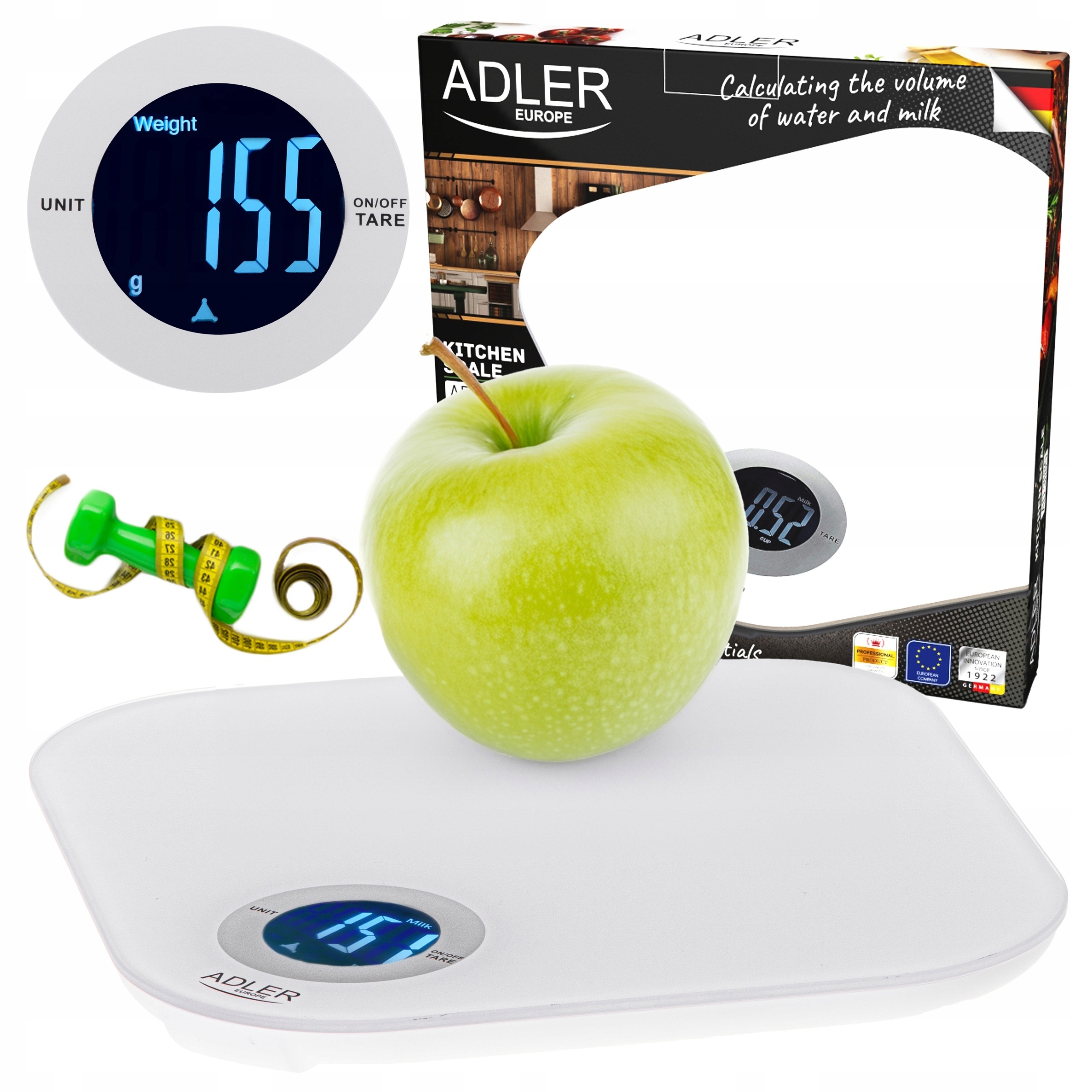 Waga kuchenna szklana biała Adler AD3180 biały 10 kg