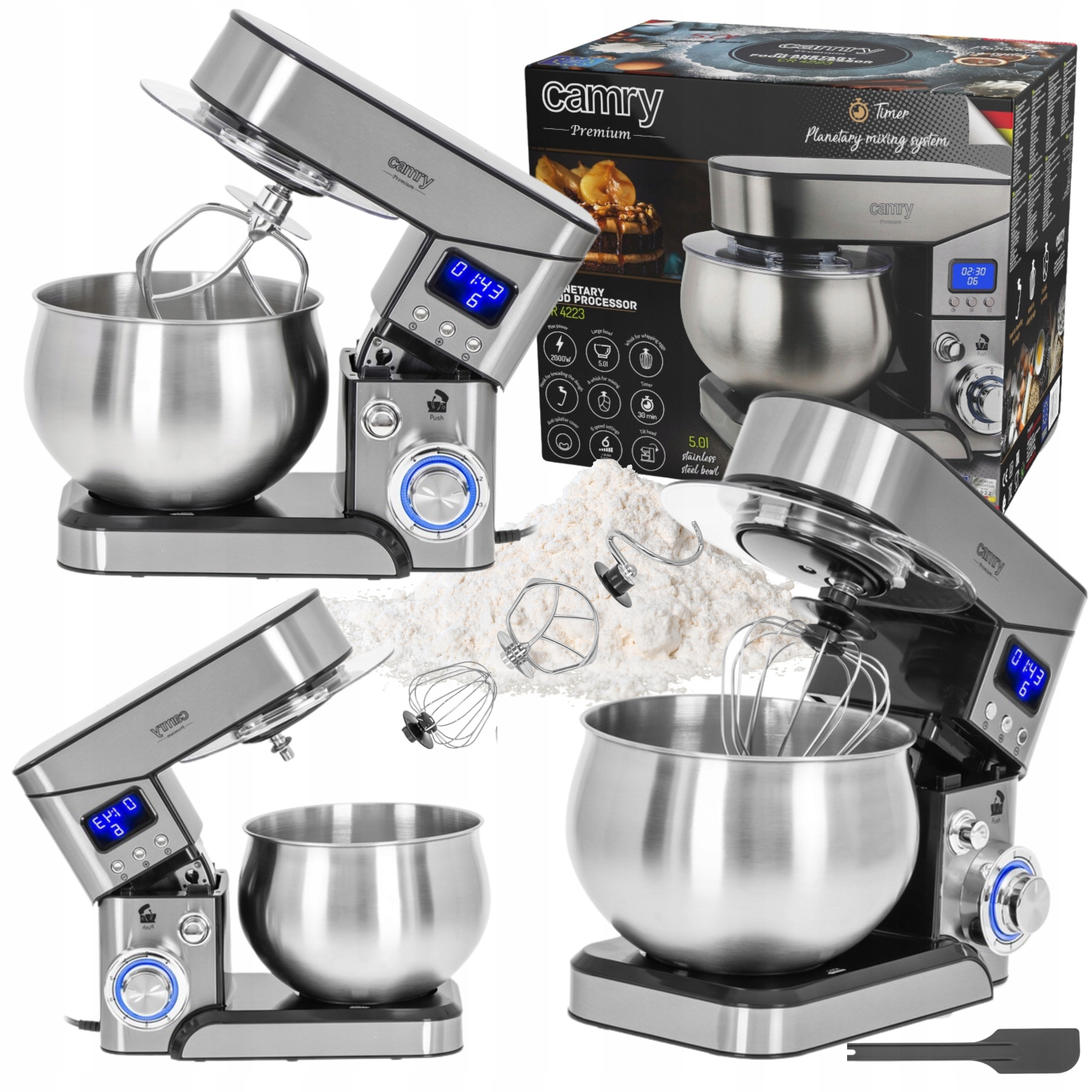 ROBOT KUCHENNY ROBOT PLANETARNY MIKSER DUŻA MISA 4L SUPER MOCNY 2000 W