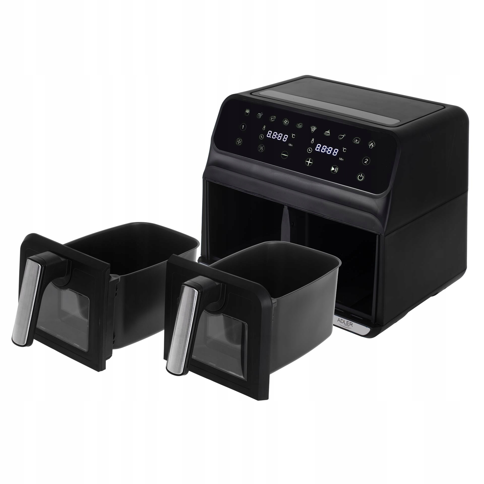 FRYTKOWNICA BEZTŁUSZCZOWA PODWÓJNA 8L2500W AIR FRYER FRYTOWNICA DWUKOMOROWA