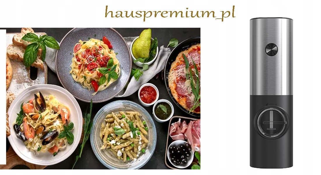 Elektryczny młynek do pieprzu i soli na prezent SREBRNY CZARNY
