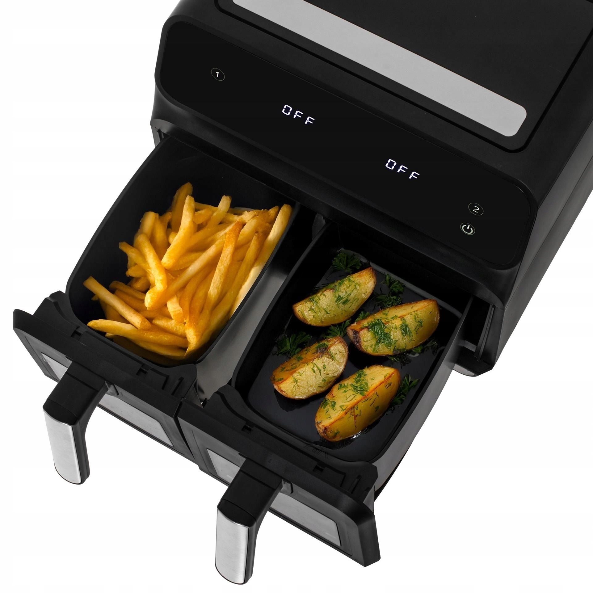 FRYTKOWNICA BEZTŁUSZCZOWA PODWÓJNA 8L2500W AIR FRYER FRYTOWNICA DWUKOMOROWA