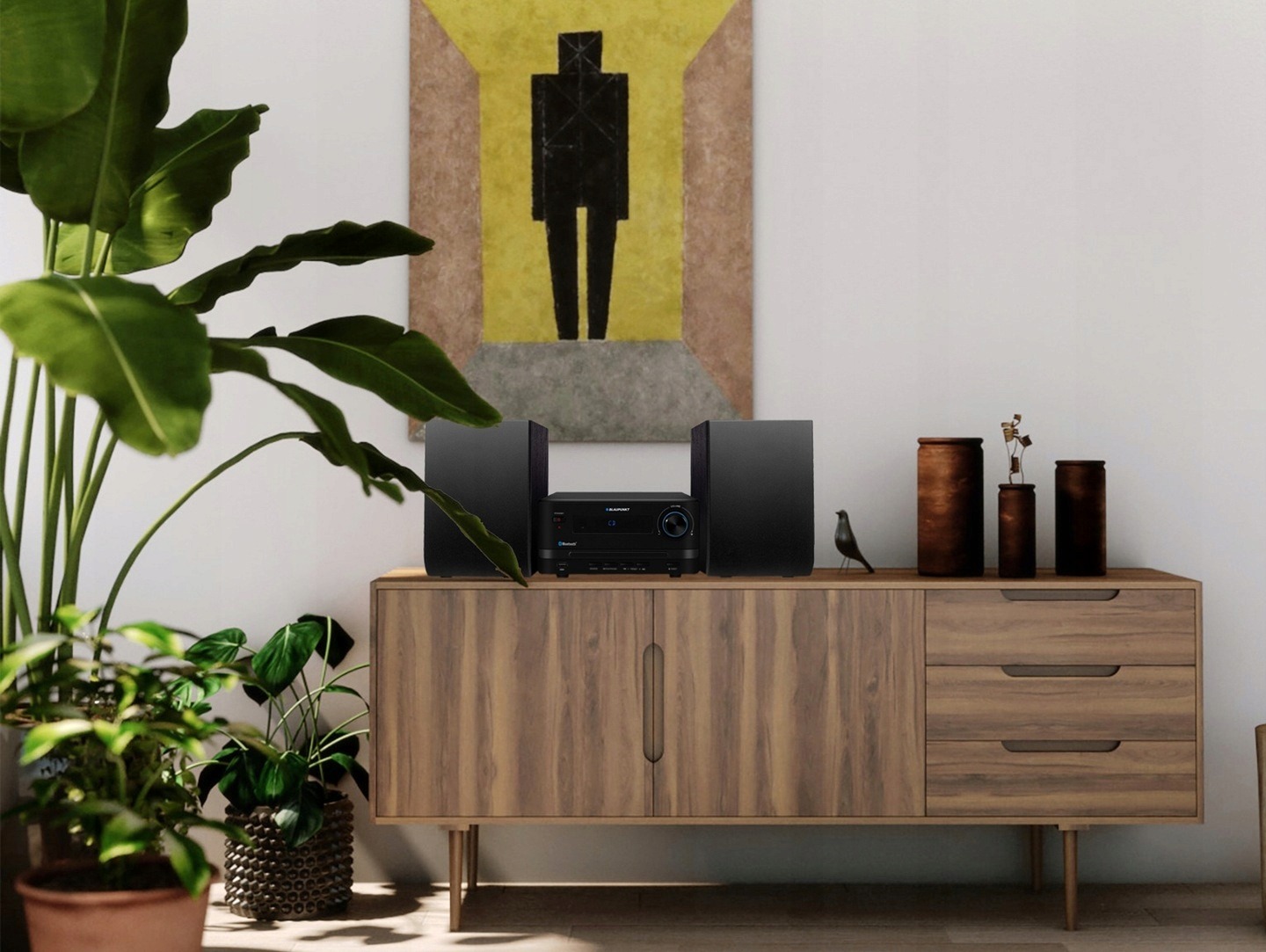 MINI WIEŻA STEREO BLUETOOTH BLAUPUNKT RADIO FM CD MP3 MS14BT 2 GŁOŚNIKI