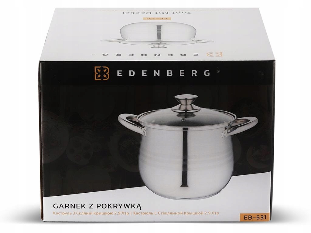 DUŻY GARNEK KOCIOŁEK STALOWY Z POKRYWĄ INDUKCJA NA GAZ 8,8 LITRA