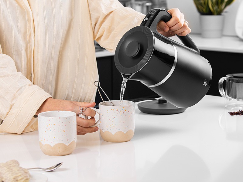 Czajnik elektryczny z regulacją temperatury BEZPRZEWODOWY LAFE 1,7L Czarny