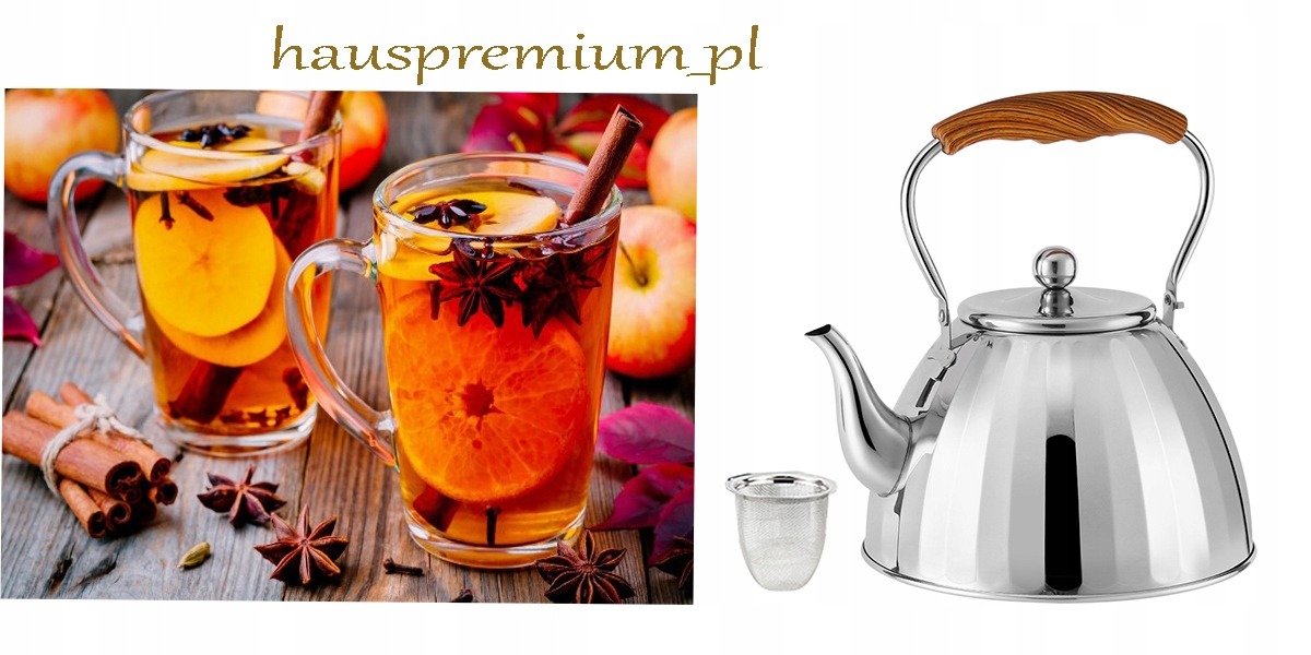 CZAJNIK 1L ZAPARZACZ RETRO MAŁY TRADYCYJNY Z SITKIEM INDUKCJA SREBRNY