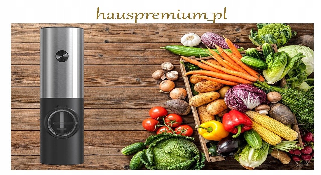 Elektryczny młynek do pieprzu i soli na prezent SREBRNY CZARNY