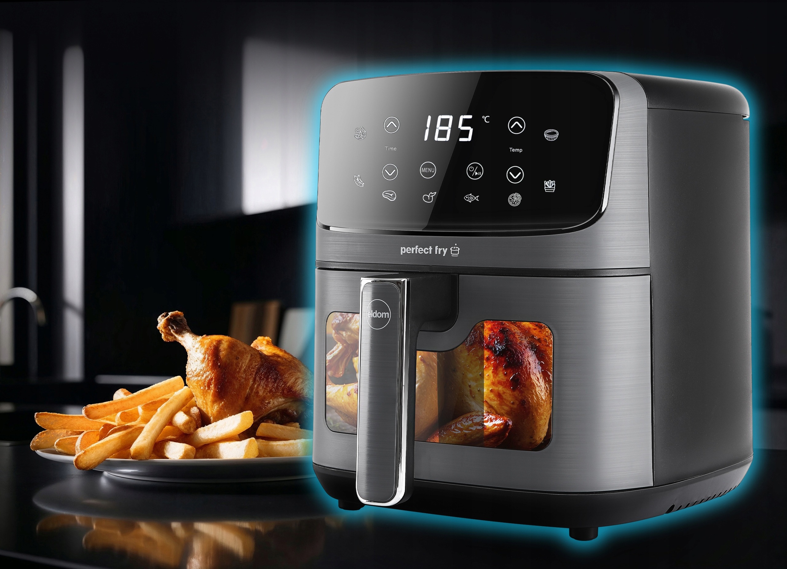 FRYTKOWNICA BEZTŁUSZCZOWA FRYTOWNICA 1500W 4,2l AIR FRYER ELDOM