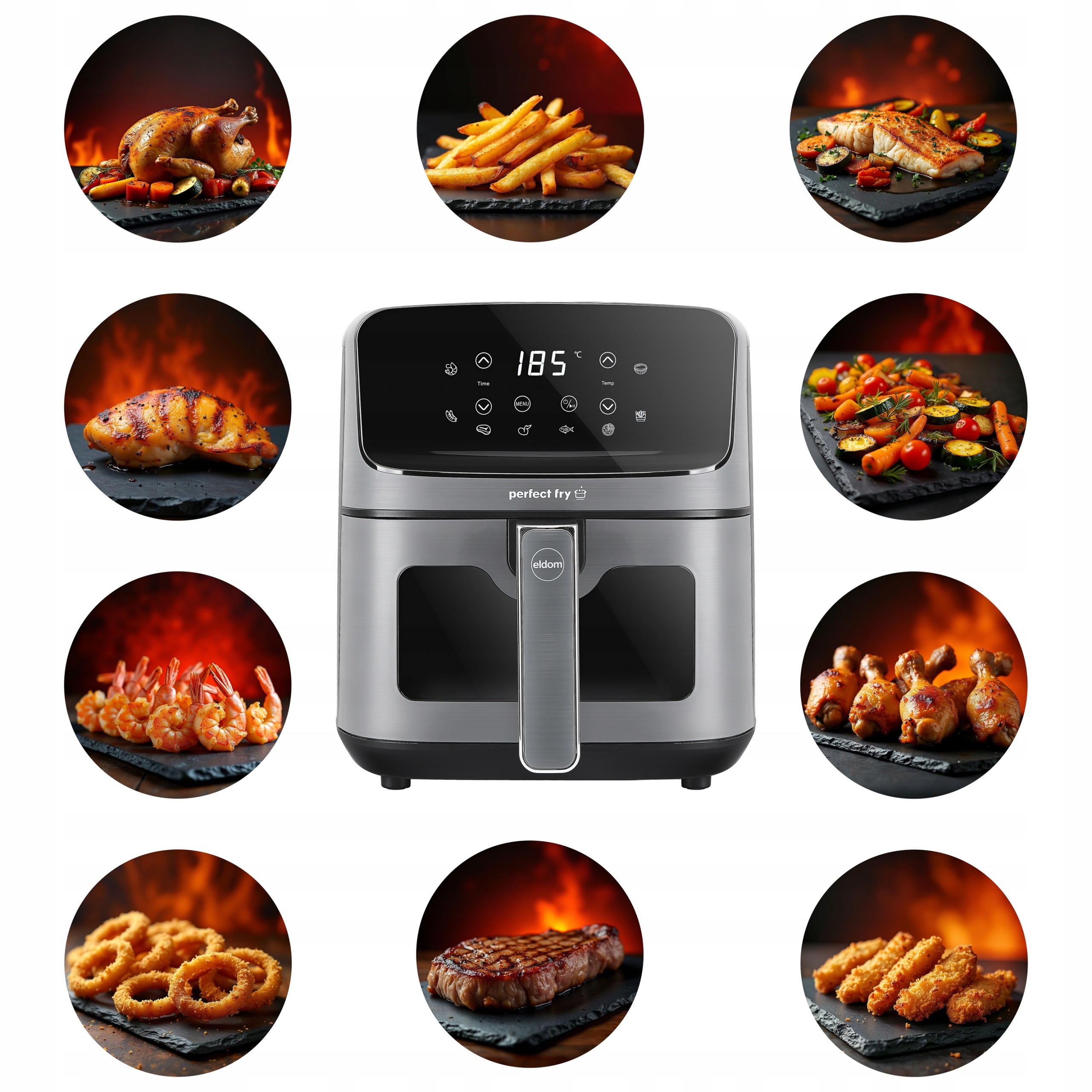 FRYTKOWNICA BEZTŁUSZCZOWA FRYTOWNICA 1500W 4,2l AIR FRYER ELDOM