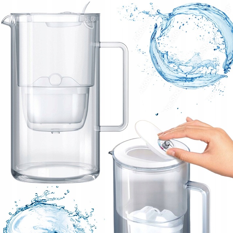 Dzbanek filtrujący szklany Aquaphor Glass 2,5l CZARNY z 1x wkład Maxfor Mg