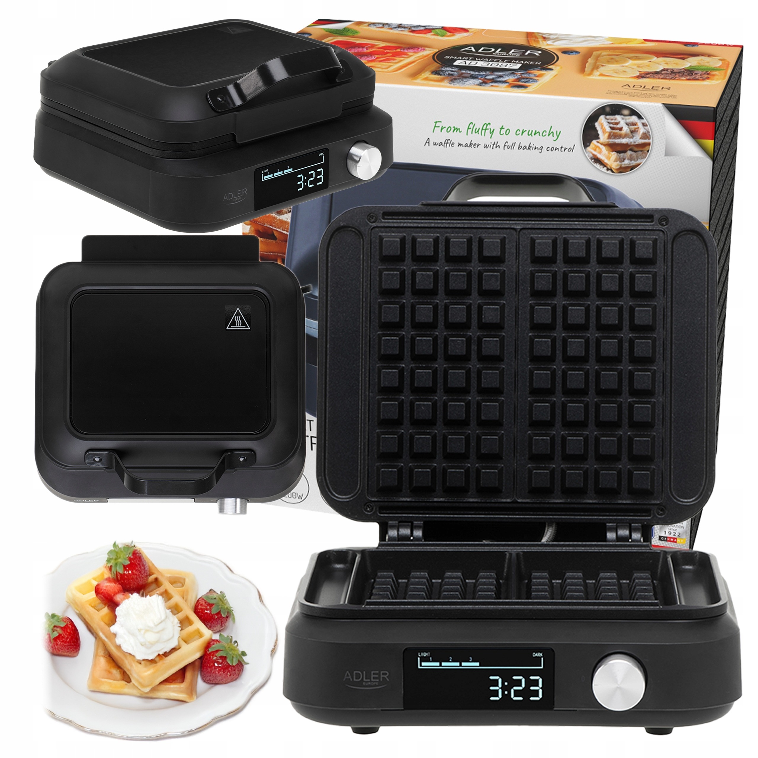 Gofrownica Adler Gofrownica 2200W Adler AD3087 2200 W czarny