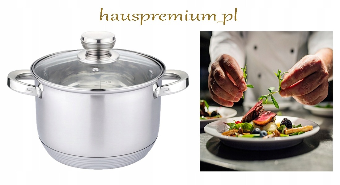 GARNKI INDUKCJA 3,6L Garnek STALOWY TRADYCYJNY z pokrywką 20x11,5 cm