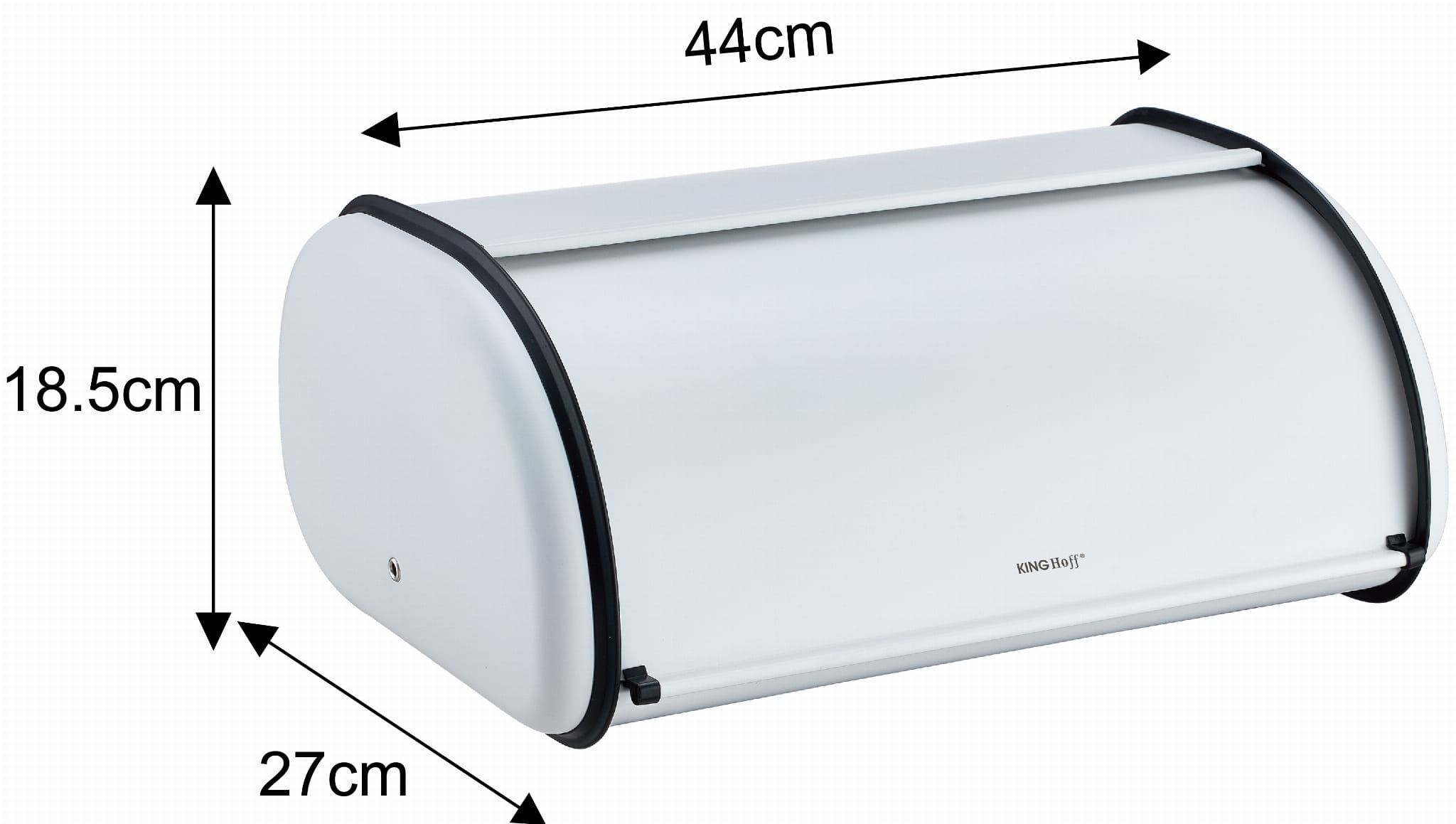 CHLEBAK DUŻY POJEMNIK NA PIECZYWO CHLEB METALOWY Kinghoff BIAŁY