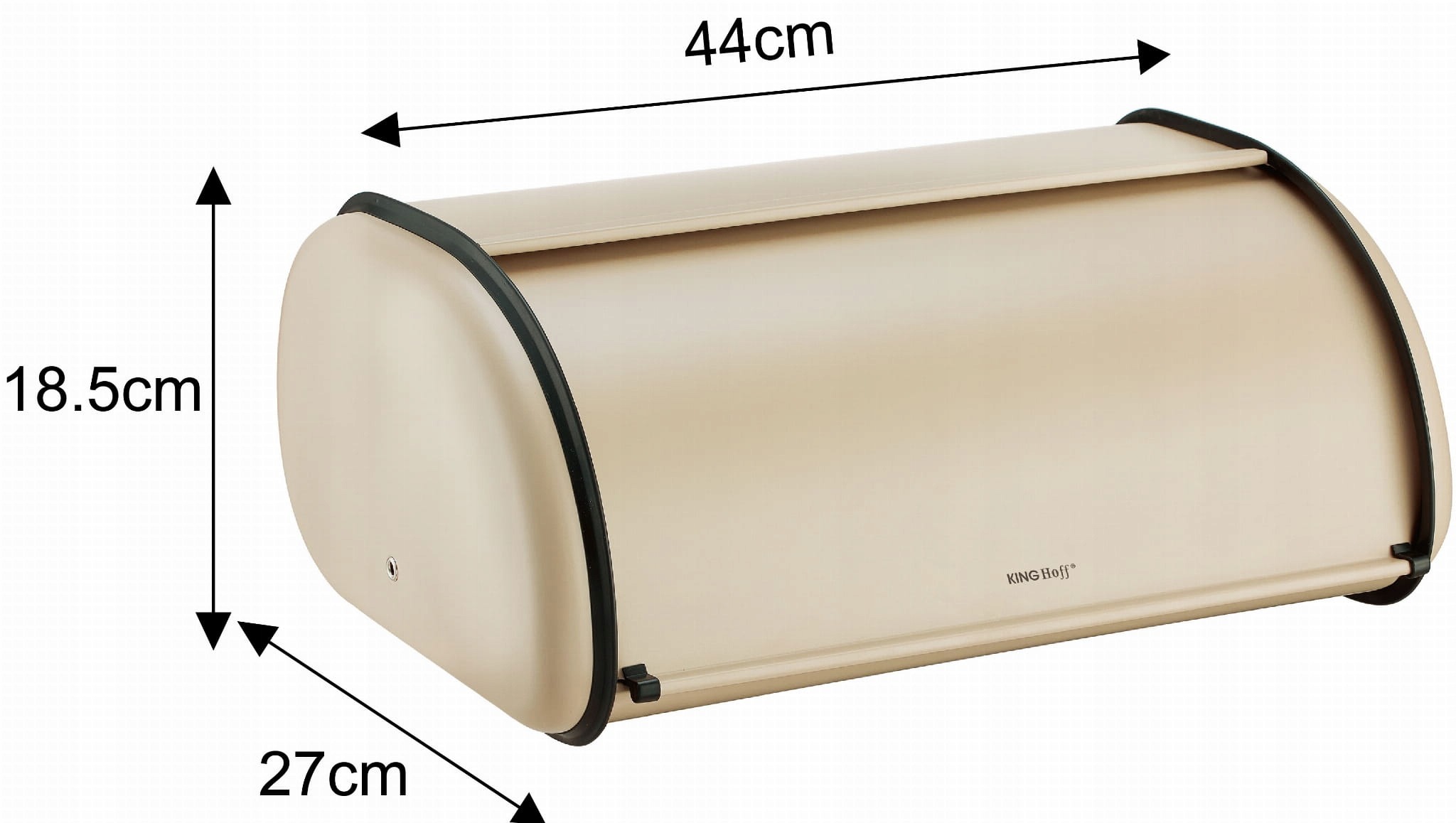 CHLEBAK DUŻY POJEMNIK NA PIECZYWO CHLEB METALOWY Kinghoff BEŻ BEŻOWY