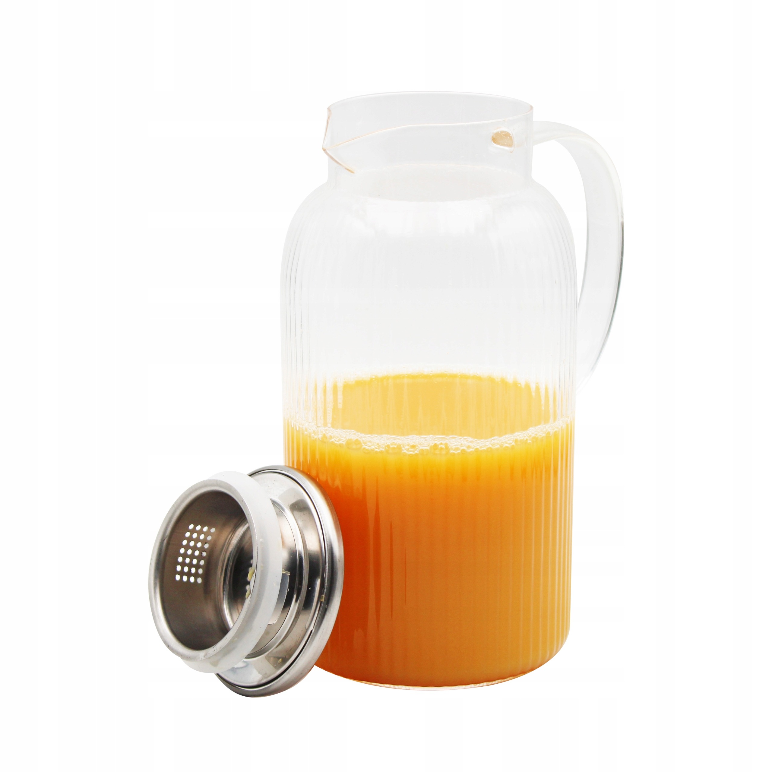 DZBANEK SZKLANY DUŻY DO WODY SOKU HERBATY KAWY 1,8 L Z POKRYWKĄ SITKIEM
