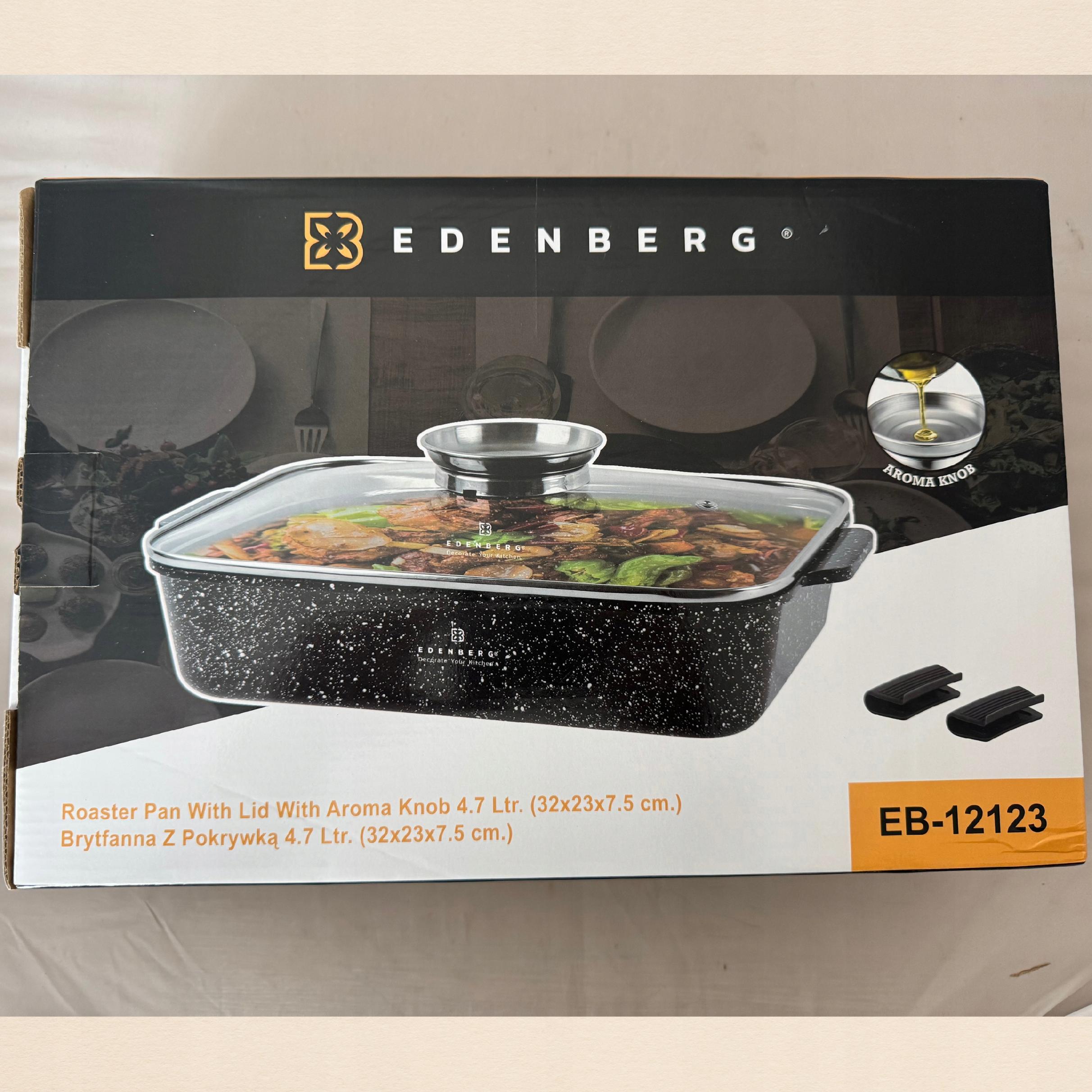 BRYTFANNA PŁYTKA Garnek DO ZAPIEKANIA Brytfanna MARMUROWA 4.7L + ŁAPKI 2szt