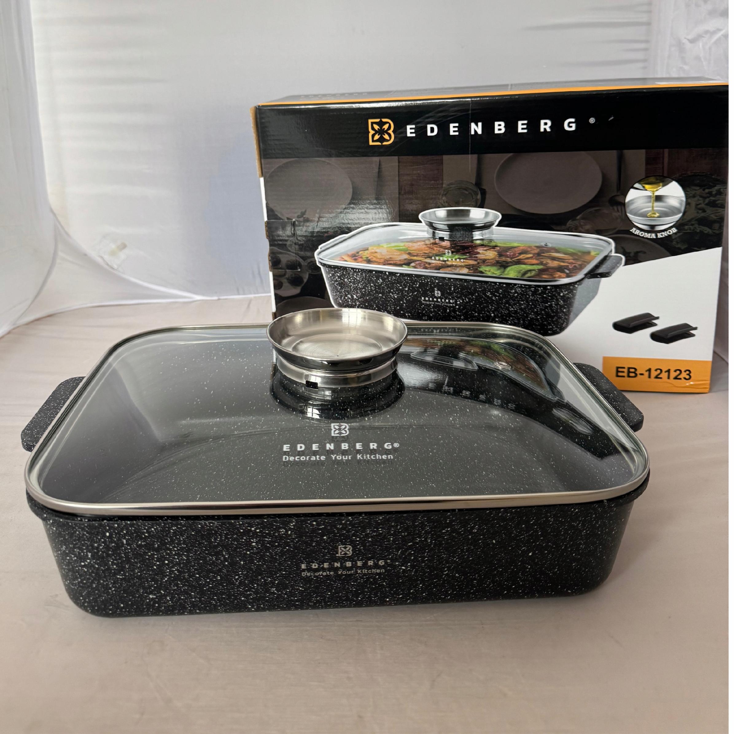 BRYTFANNA PŁYTKA Garnek DO ZAPIEKANIA Brytfanna MARMUROWA 4.7L + ŁAPKI 2szt