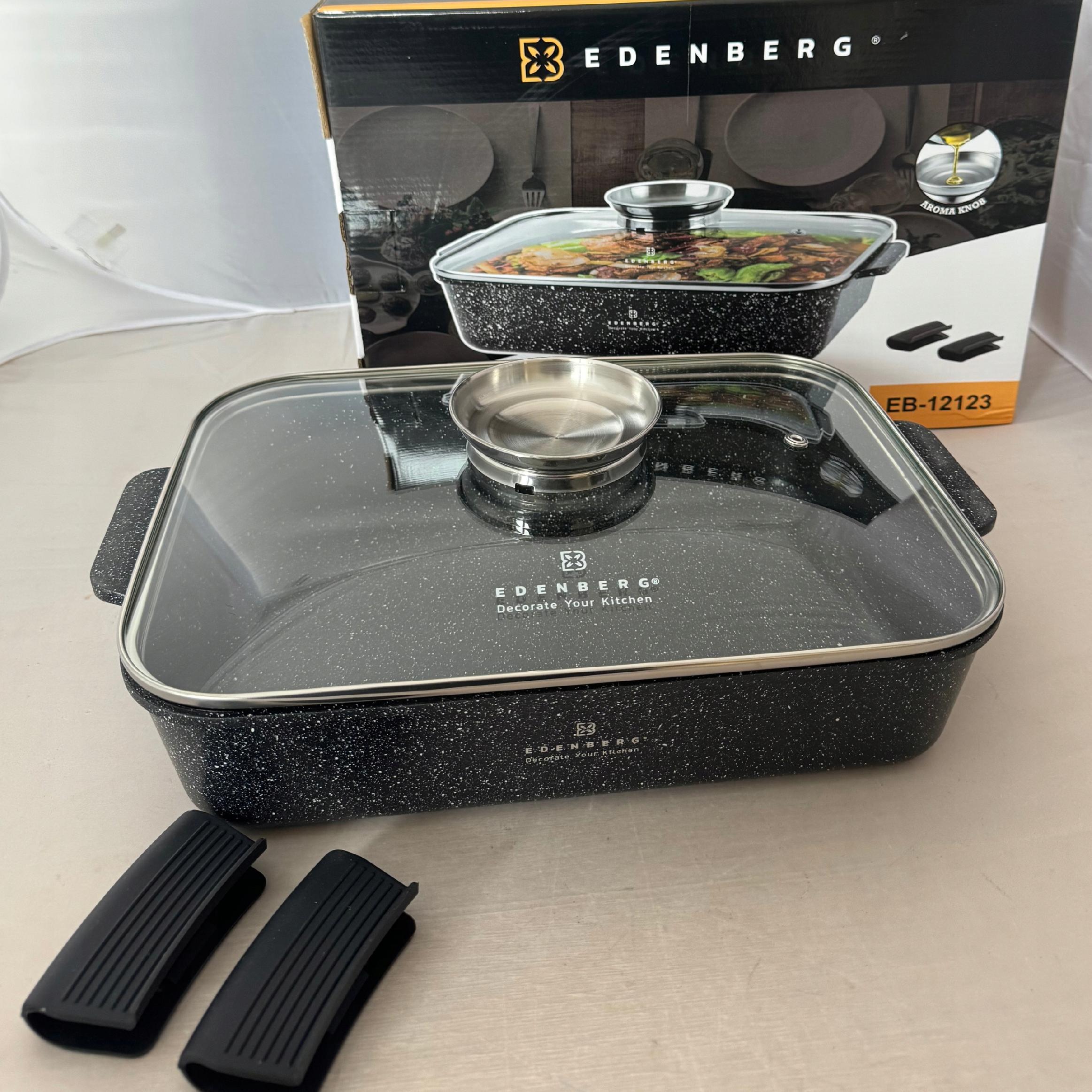 BRYTFANNA PŁYTKA Garnek DO ZAPIEKANIA Brytfanna MARMUROWA 4.7L + ŁAPKI 2szt