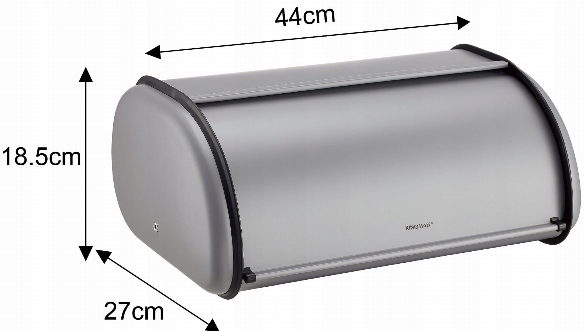 CHLEBAK DUŻY POJEMNIK NA PIECZYWO CHLEB METALOWY Kinghoff SZARY