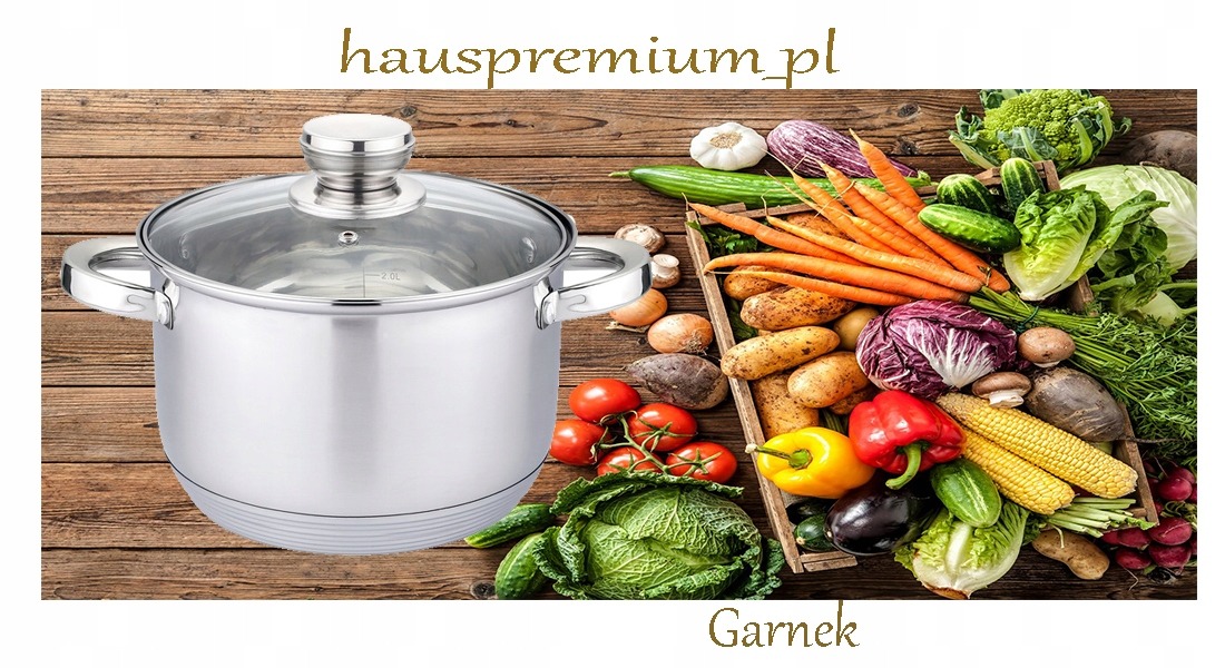 GARNKI INDUKCJA 3,6L Garnek STALOWY TRADYCYJNY z pokrywką 20x11,5 cm