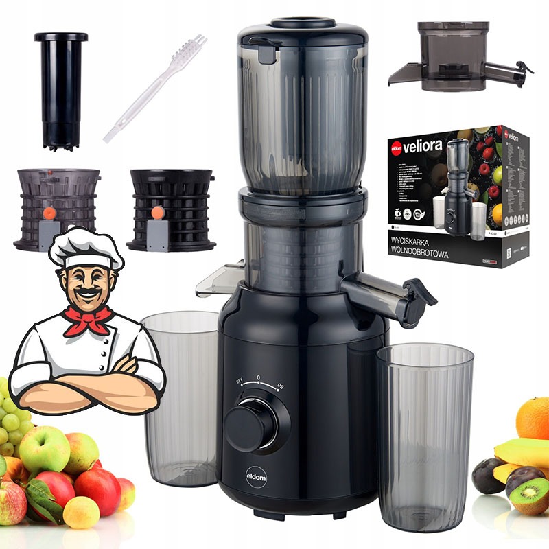 Wyciskarka pionowa wolnoobrotowa do soków PJ350 Eldom 250W