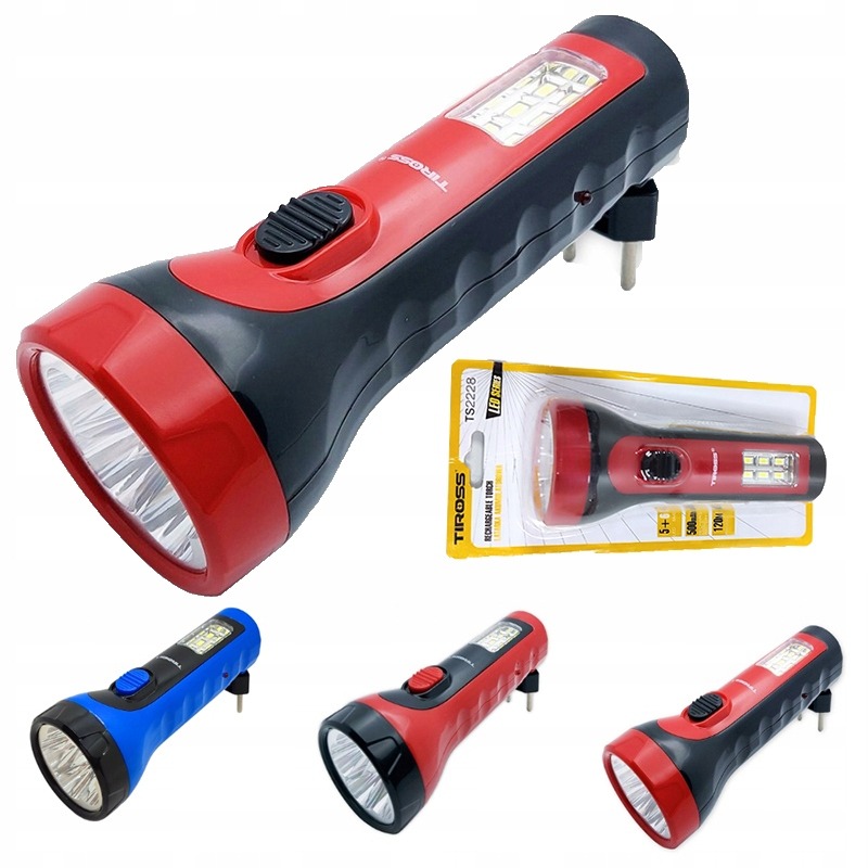 Latarka klasyczna Z WTYCZKĄ AKUMULATOROWA Tiross 1300 lm LED