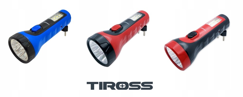 Latarka klasyczna Z WTYCZKĄ AKUMULATOROWA Tiross 1300 lm LED