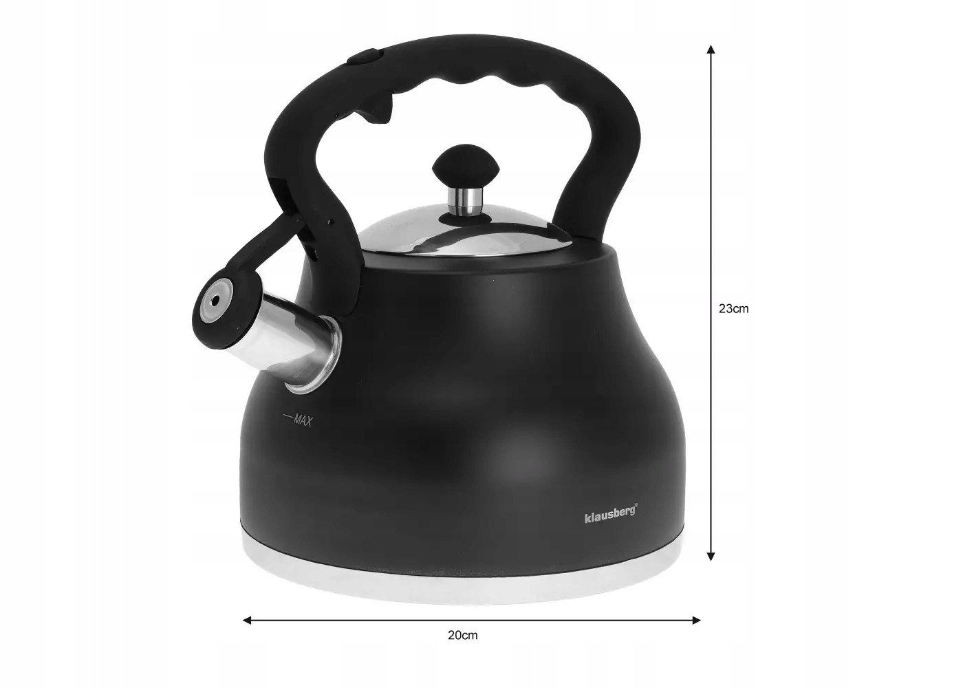 CZAJNIK NA GAZ INDUKCJA CZARNY tradycyjny stalowy Klausberg 2,7 l