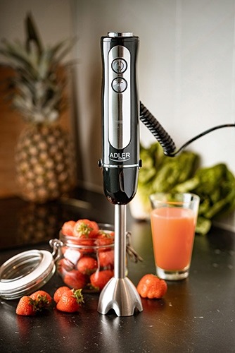 Blender ręczny MIKSER Adler 1500W czarny turbo stal nierdzewna 5 prędkości