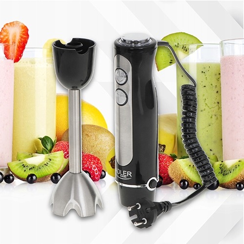 Blender ręczny MIKSER Adler 1500W czarny turbo stal nierdzewna 5 prędkości