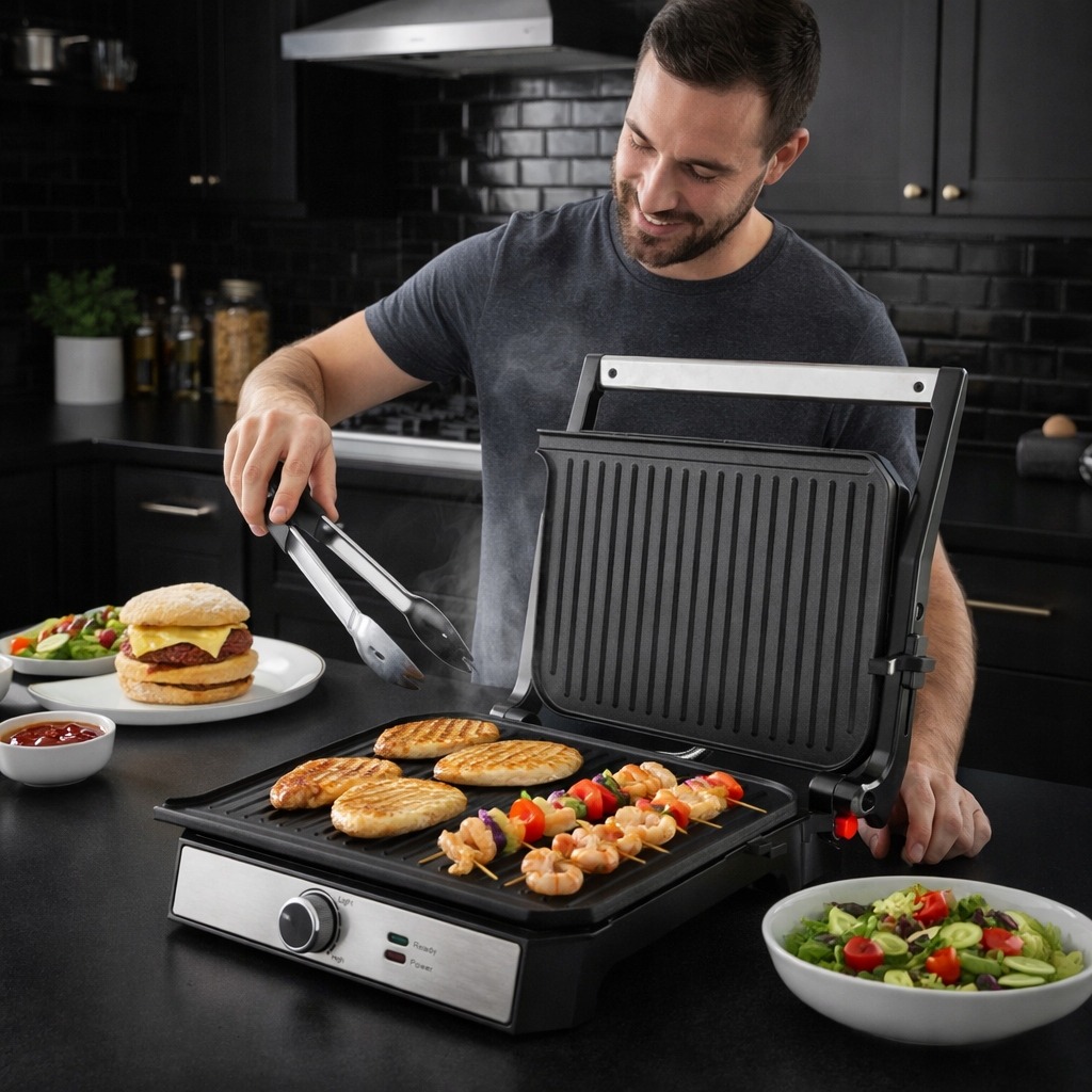 Grill elektryczny opiekacz do kanapek toster rozkładany 2000W GK200 Eldom